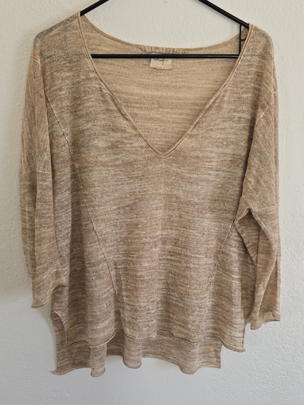 Wilfred Free Beige Marled Knit Top